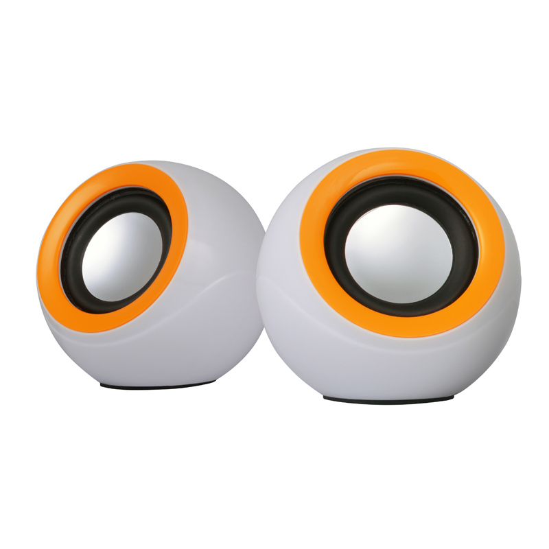 OMEGA SPEAKERS / GŁOŚNIKI 2.0 OG-116B WHITE ORANGE 2x3W RMS USB [42724]