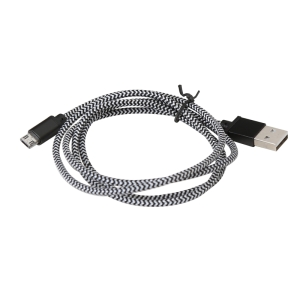 PLATINET HERMES MICRO USB TO USB FABRIC BRAIDED CABLE 1M BLACK EOL
