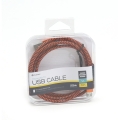 PLATINET HERMES MICRO USB TO USB FABRIC BRAIDED CABLE 1M ORANGE EOL
