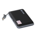Elegancki powerbank z kablem 12 000 mAh Li-Poly czarny z LCD