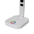 Lampka biurkowa LED z budzikiem, RGB i ładowarką bezprzewodową