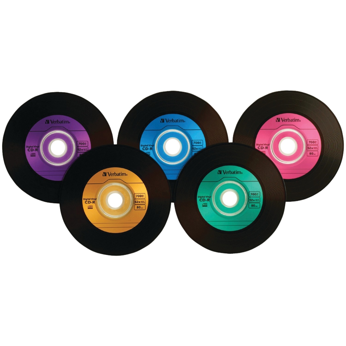 VERBATIM CD-R 700MB 52X DIGITAL VINYL 5-COLOR SP*10  98139