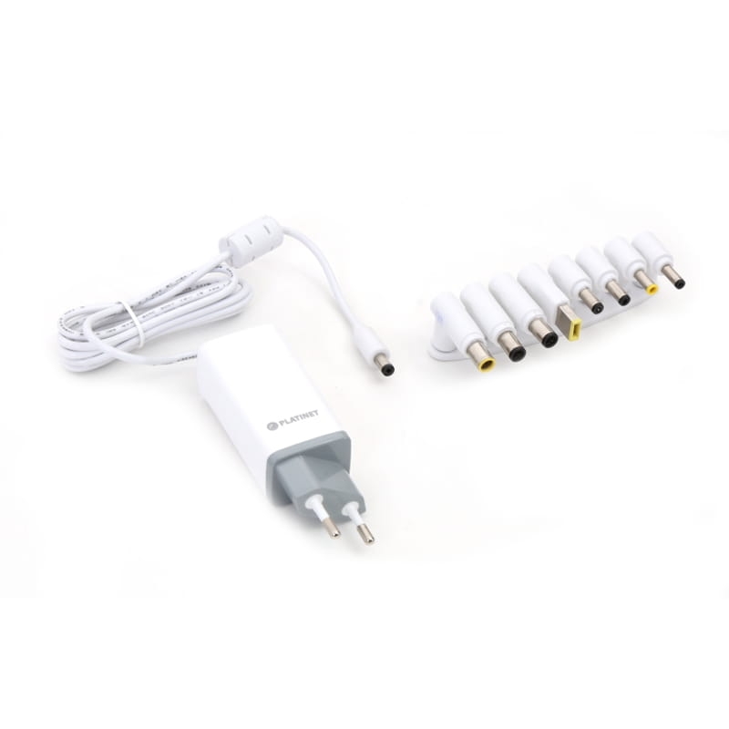 PLATINET LAPTOP CHARGER 65W 8 tips WHITE [43740]