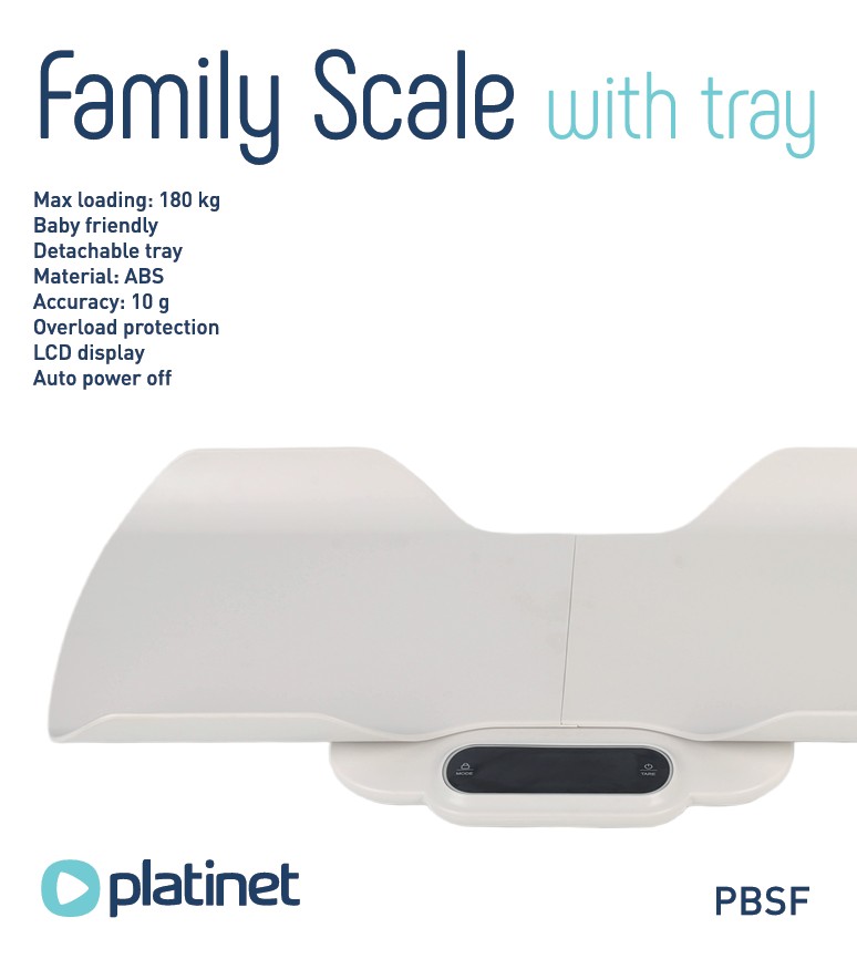 PLATINET FAMILY BABY SCALE WITH DETACHABLE TRAY WAGA RODZINNA DLA DZIECI Z ODPINANĄ NAKŁADKĄ 180 KG [46431]