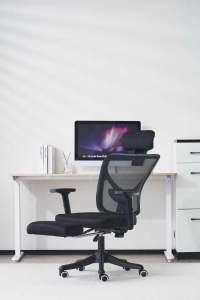 VARR GAMING ERGONOMIC MESH CHAIR FOTEL ERGONOMICZNY GAMINGOWY AXIA REGULACJA PODŁOKIETNIKÓW PONÓŻEK BLACK [46406]