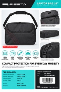 FIESTA LAPTOP BAG TORBA NA LAPTOPA 14" GENEROSITY BLACK 46470