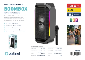 PLATINET BLUETOOTH SPEAKER 105W B520 + MICROPHONE