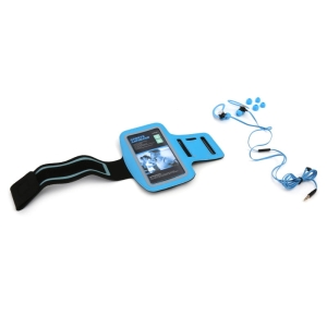 PLATINET IN-EAR EARPHONES + MIC SPORT + ARMBAND PM1070 BLUE [42927]