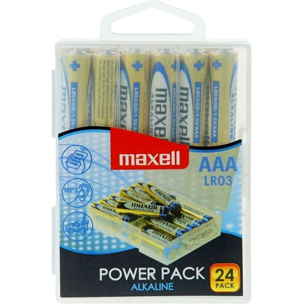 MAXELL BATTERY ALKALINE LR03/AAA POWER PACK*24  790268.04.CN