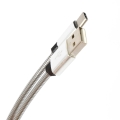 OMEGA METAL CABLE TYPE-C TO USB 1.8A 1M SILVER [44214]