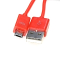 OMEGA BAJA PVC MICRO USB TO USB & DATA POLY CABLE 1M RED [44342]