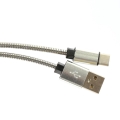 OMEGA METAL CABLE TYPE-C TO USB 1.8A 1M SILVER [44214]