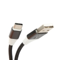 OMEGA DYSFOLID FABRIC CABLE BRAIDED TYPE-C TO USB 2A 118 COPPER 1M BLACK [44266]