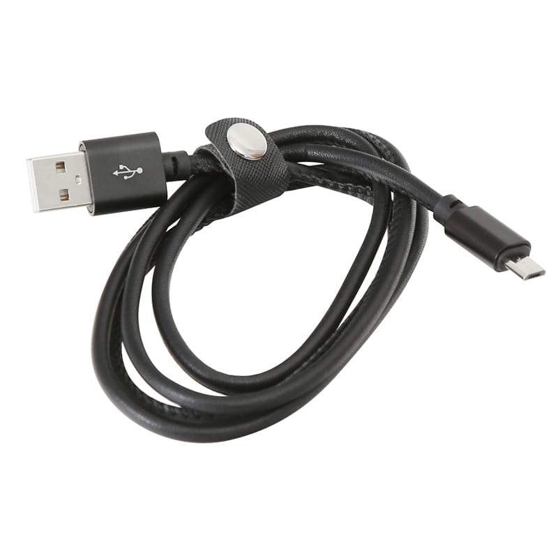 PLATINET HERA MICRO USB TO USB LEATHER CABLE 1M 2,4A BLACK [43292]