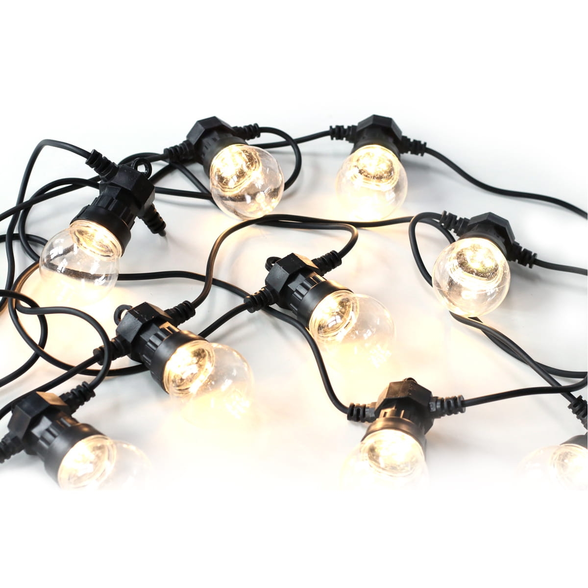 PLATINET OUTDOOR LED TRANSPARENT WARM WHITE LIGHT 10 BULBS IP44 POWER SUPPLY [44773]