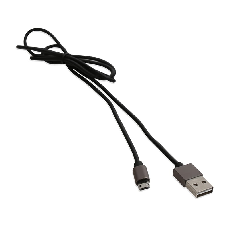 PLATINET MICRO USB TO USB CABLE WITH REVERSIBLE PLUGS 1M BLACK [43466]