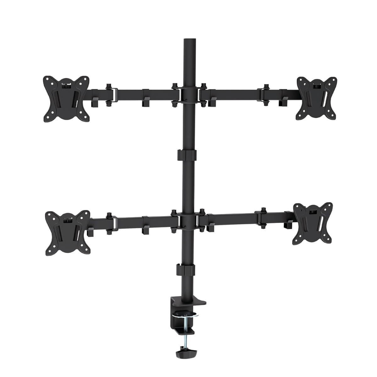 OMEGA MONITOR DESK MOUNT QUADRUPLE MAX VESA 100x100 13"-27" 180 DEGREE ROTATE TILT [45065]