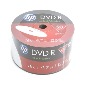HP DVD-R 4.7GB 16X WHITE FF INKJET PRINTABLE SP*50 14201