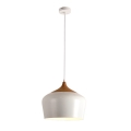 PLATINET PENDANT LAMP REJA P150322-L E27 METAL WHITE+WOOD 35x26 [44031]