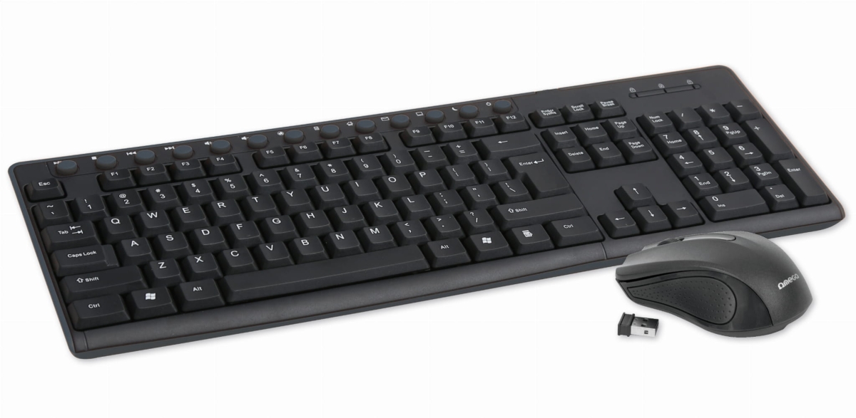 KEYBOARD US + MOUSE OMEGA OKM071B M-MEDIA W-LESS SET 2.4GHZ BLACK [43743]