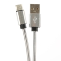 OMEGA METAL CABLE TYPE-C TO USB 1.8A 1M SILVER [44214]