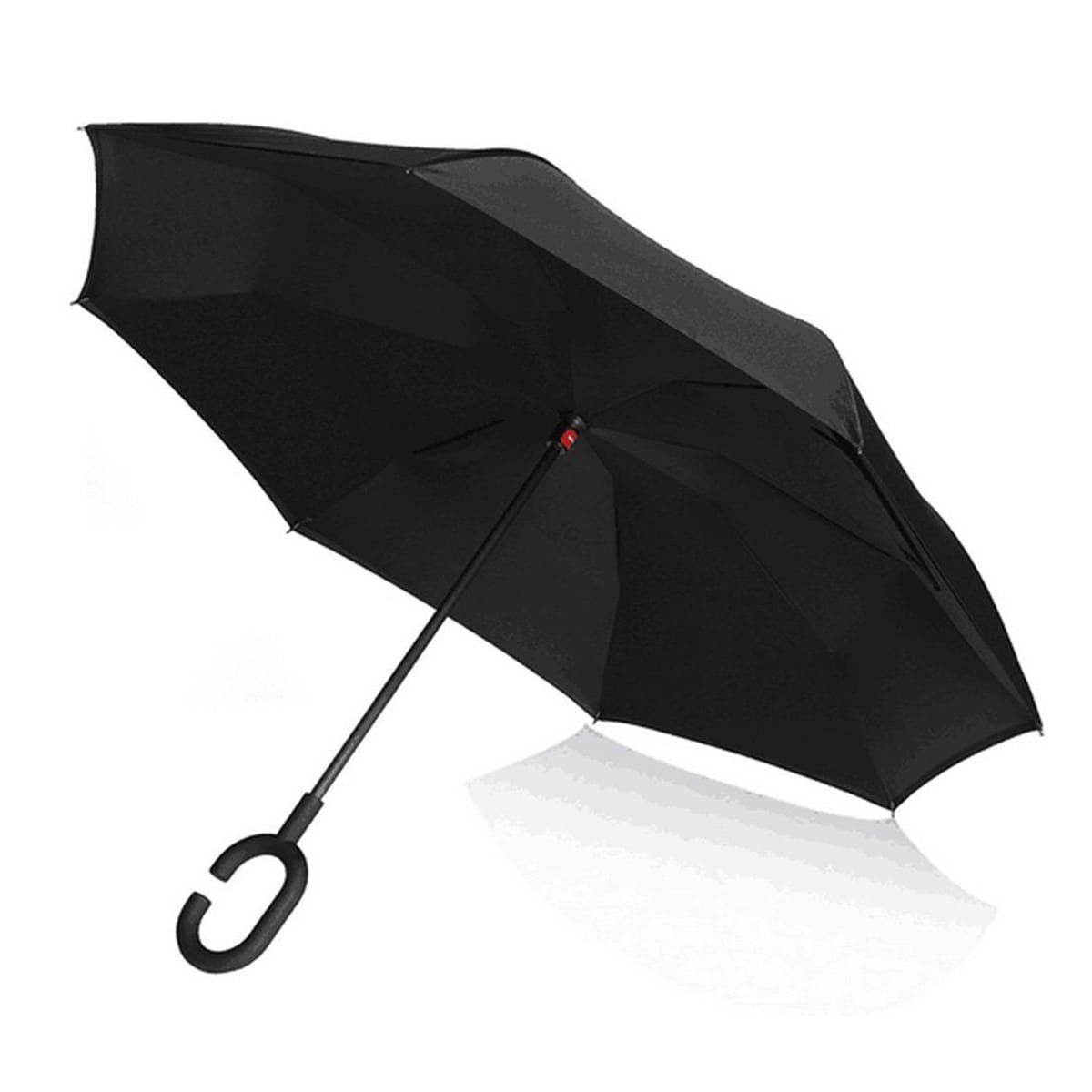 PLATINET UMBRELLA C HANDLE SEMI AUTO POLYESTER BLACK  45006