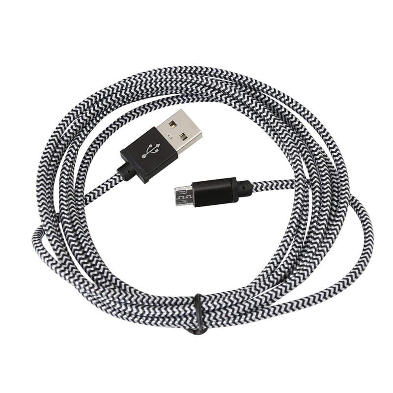 PLATINET HERMES MICRO USB TO USB FABRIC BRAIDED CABLE 2M BLACK