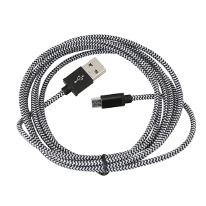 PLATINET HERMES MICRO USB TO USB FABRIC BRAIDED CABLE 2M BLACK