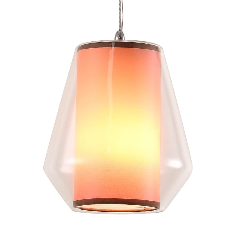 PLATINET PENDANT LAMP SELENE P161040 E27 GLASS+FABRIC CLEAR 19x21 [44020]