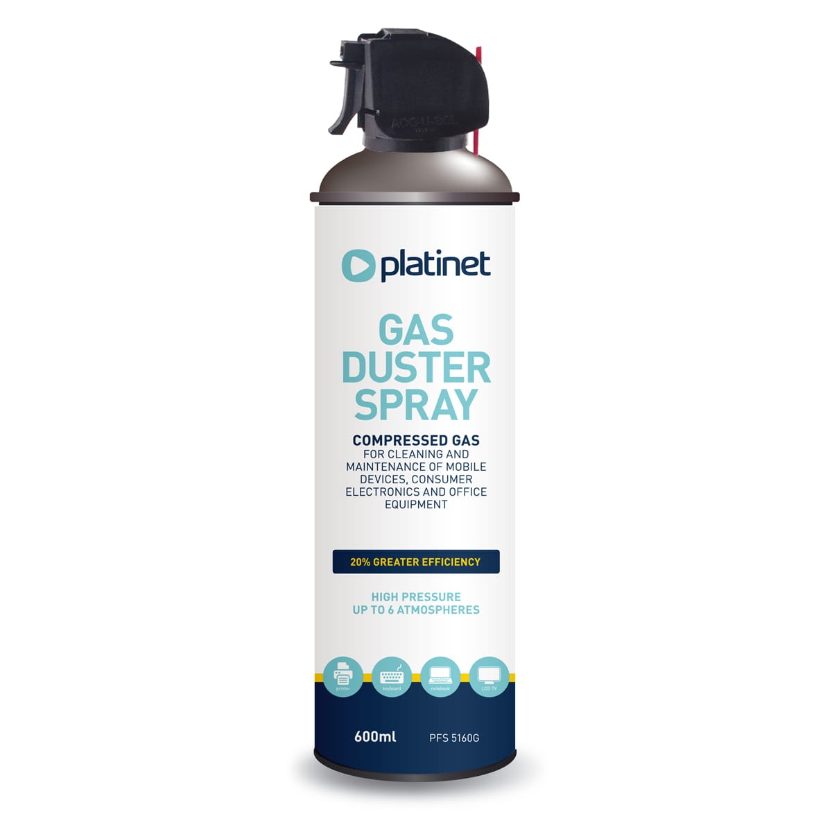 PLATINET SPRĘŻONE POWIETRZE 600ML Z PISTOLETEM 5160G / AIR DUSTER WITH TRIGGER [45085]