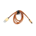 PLATINET MAMBA MICRO USB TO USB LEATHER CHECKED CABLE 1M ORANGE [43325]