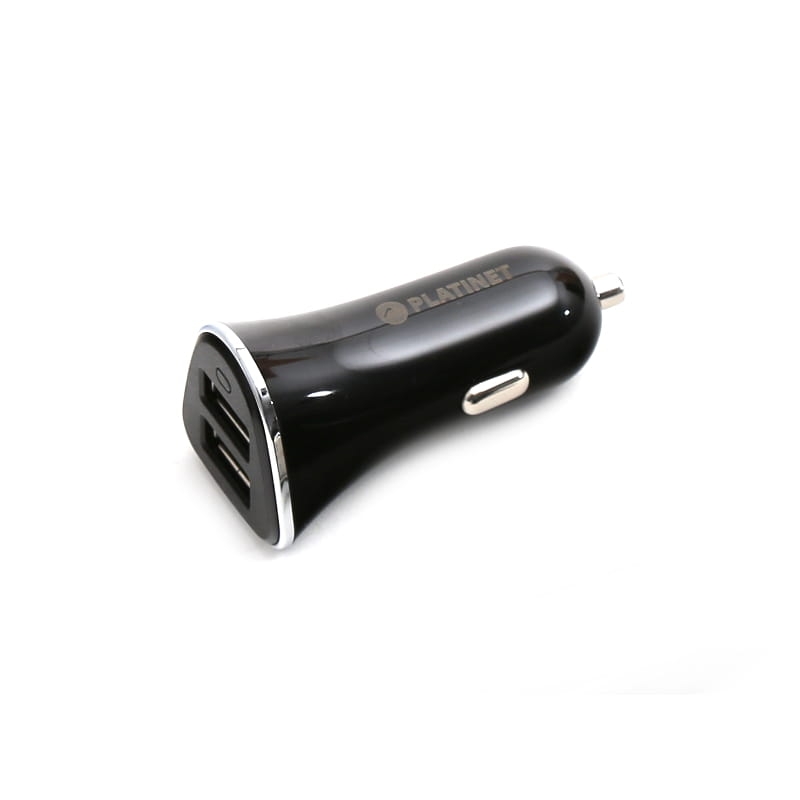 PLATINET CAR CHARGER 2xUSB 3,4A + microUSB cable 1m BLACK [43719]
