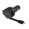PLATINET CAR CHARGER ROLLING CABLE 2.4A microUSB [44650]