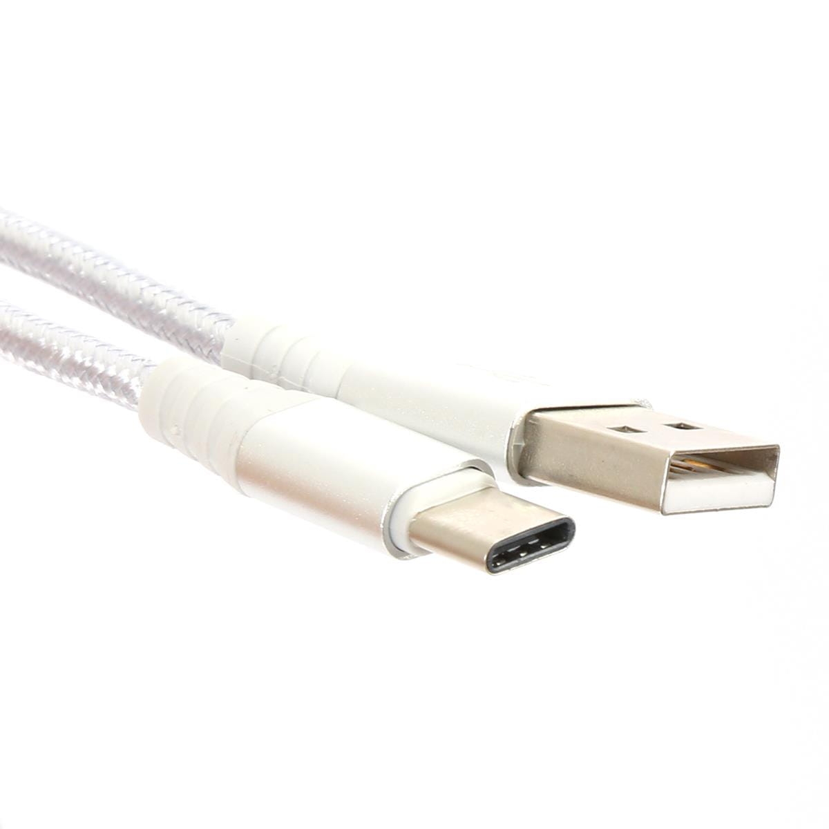 OMEGA DYSFOLID FABRIC CABLE BRAIDED TYPE-C TO USB 2A 118 COPPER 1M SILVER [44269]