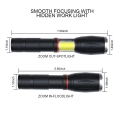 PLATINET TACTICAL FLASHLIGHT 10W ALUMINIUM LED WITH COB BLACK [45086]