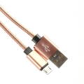 OMEGA  METAL CABLE MICRO USB TO USB 1.8A 1M ROSE GOLD [44207]