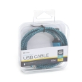 PLATINET HERMES MICRO USB TO USB FABRIC BRAIDED CABLE 1M BLUE